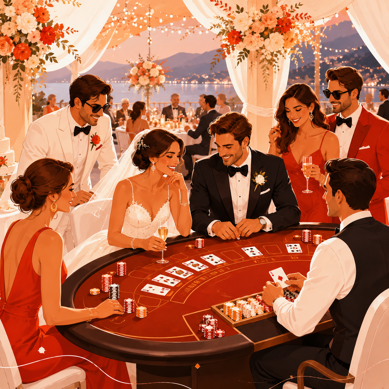 Blackjack table at a private event