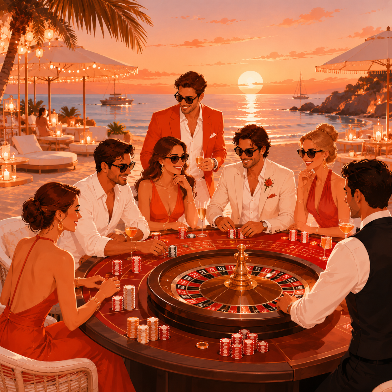 Roulette table at an event